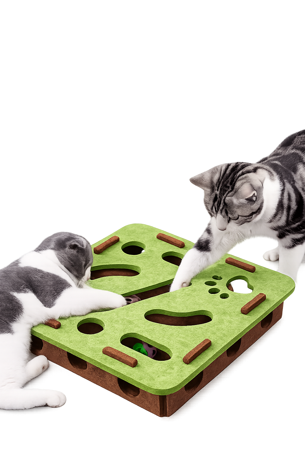 Jouet interactif 3-en-1 pour chat – Griffoir, cachette et balle intégrée