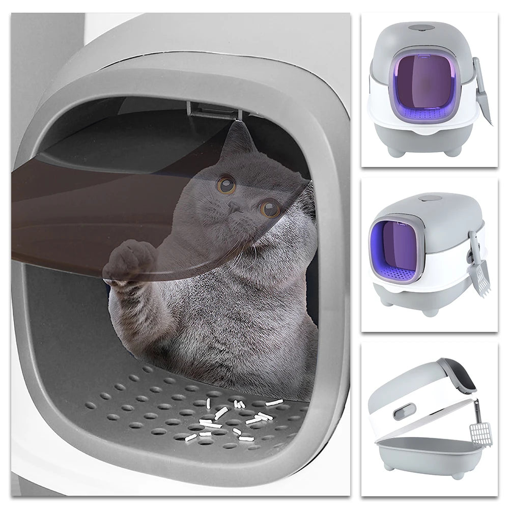 Litière fermée XXL pour chat – Anti-odeurs et anti-projections