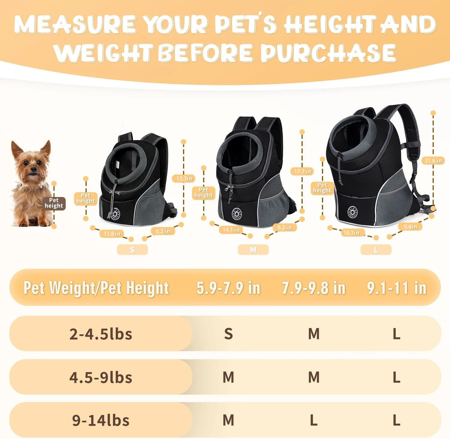 Sac à dos de transport pour chien et chat – Confortable et pratique