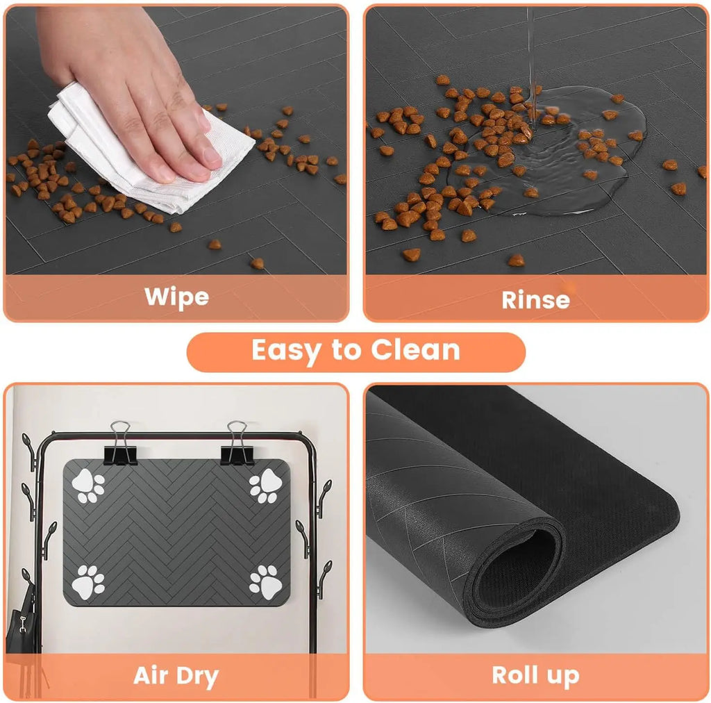 Tapis absorbant pour gamelles chien et chat – Antidérapant et imperméable