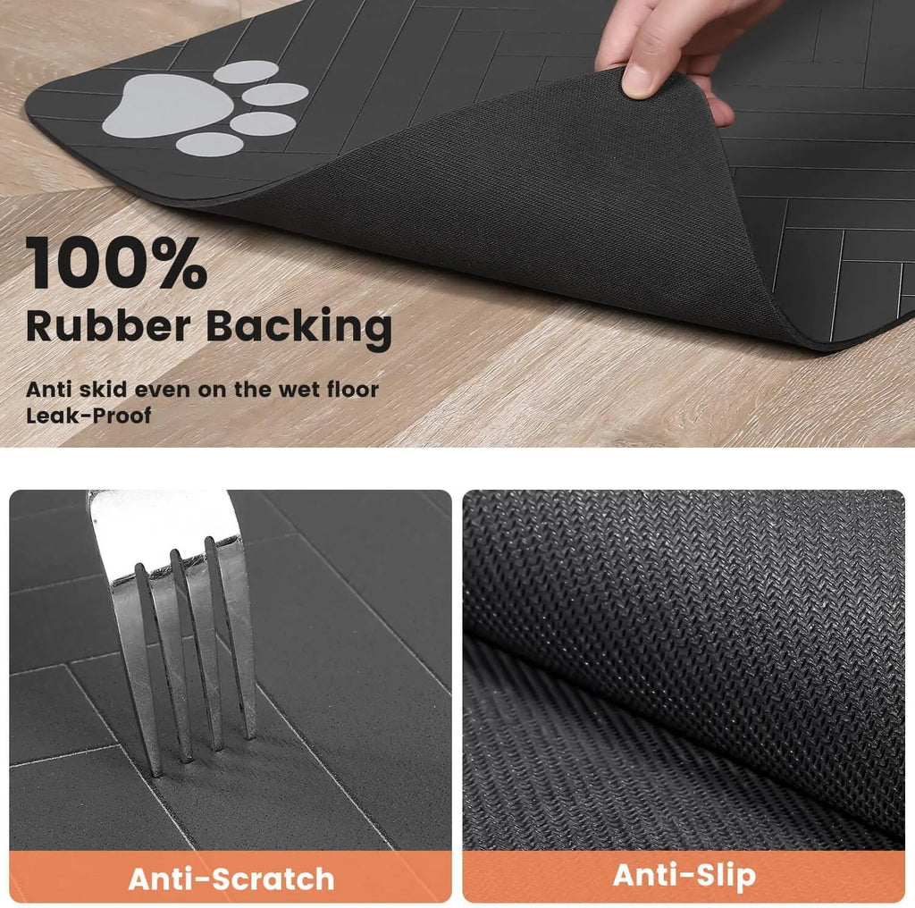 Tapis absorbant pour gamelles chien et chat – Antidérapant et imperméable