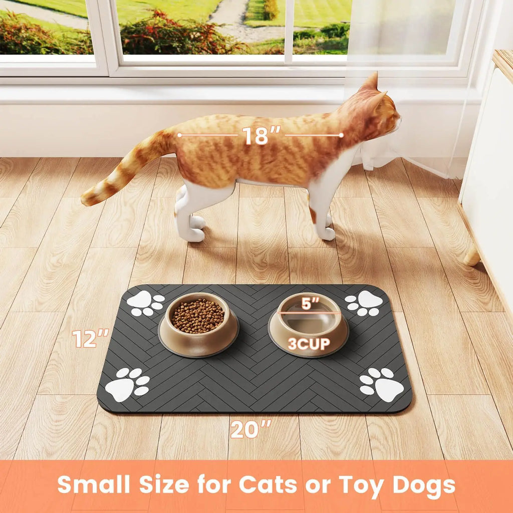 Tapis absorbant pour gamelles chien et chat – Antidérapant et imperméable