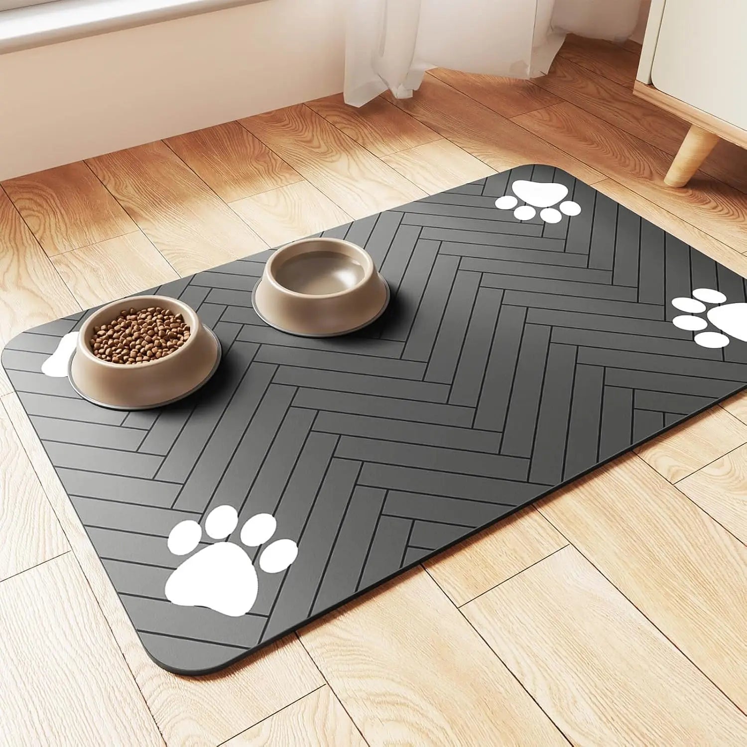 Tapis absorbant pour gamelles chien et chat – Antidérapant et imperméable