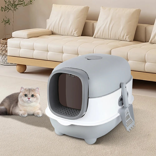 Cat litter box, dome structure closed cat litter box, cat toilet with shovel, with cat litter scoop, 40*39*56cm