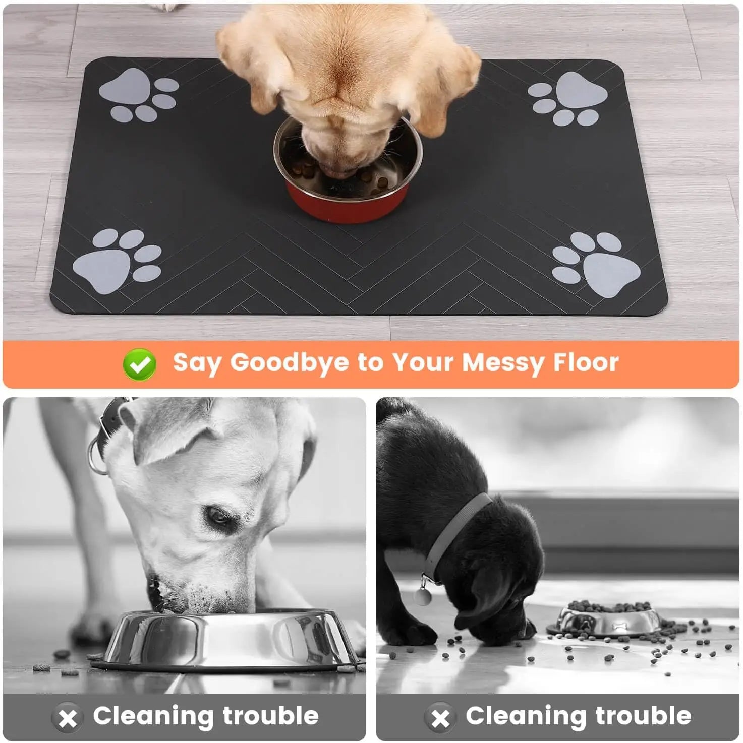 Tapis absorbant pour gamelles chien et chat – Antidérapant et imperméable